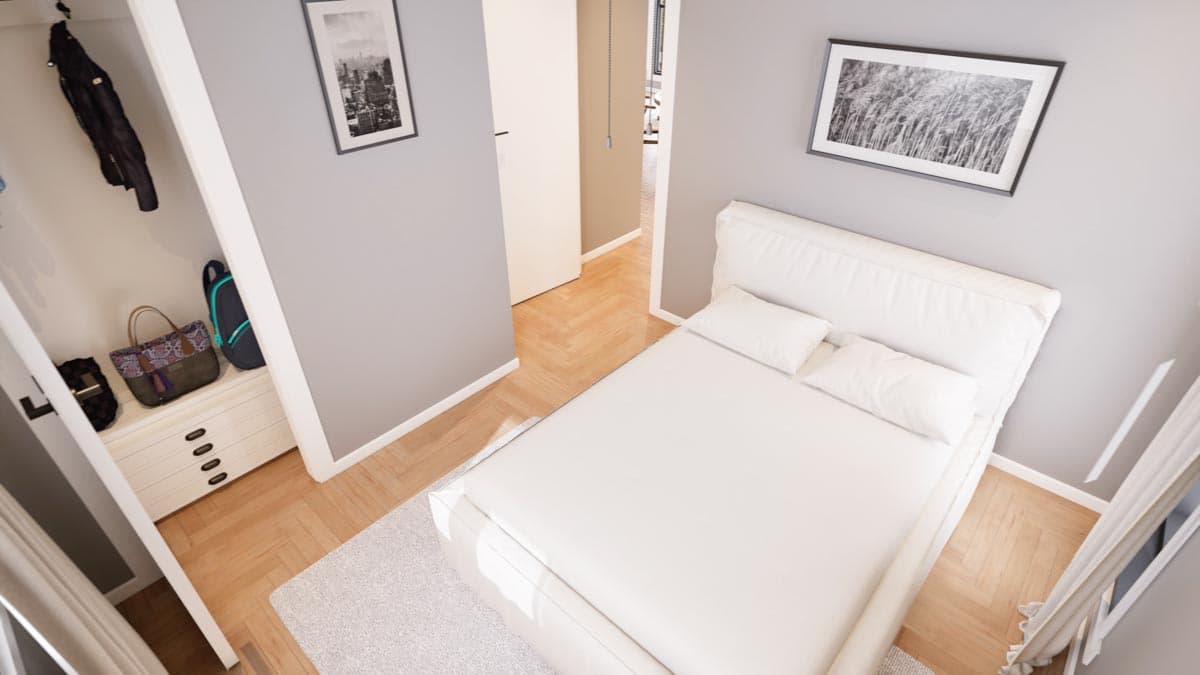 Plan 51886HZ: 2-Bed Farmhouse Cottage House Plan with Vaulted Great Room - 960 Sq Ft - Image #13 - Cabin, Cottage, Country, Craftsman, Farmhouse, Modern Farmhouse, Rustic, Traditional