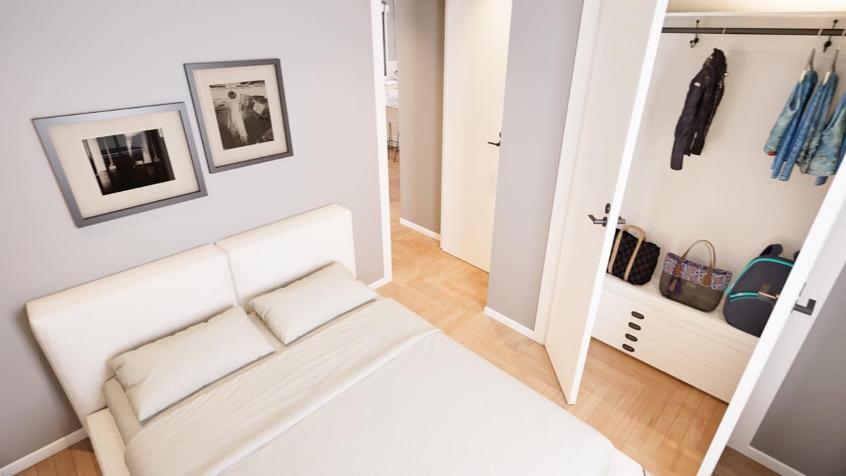 Plan 51886HZ: 2-Bed Farmhouse Cottage House Plan with Vaulted Great Room - 960 Sq Ft - Image #14 - Cabin, Cottage, Country, Craftsman, Farmhouse, Modern Farmhouse, Rustic, Traditional