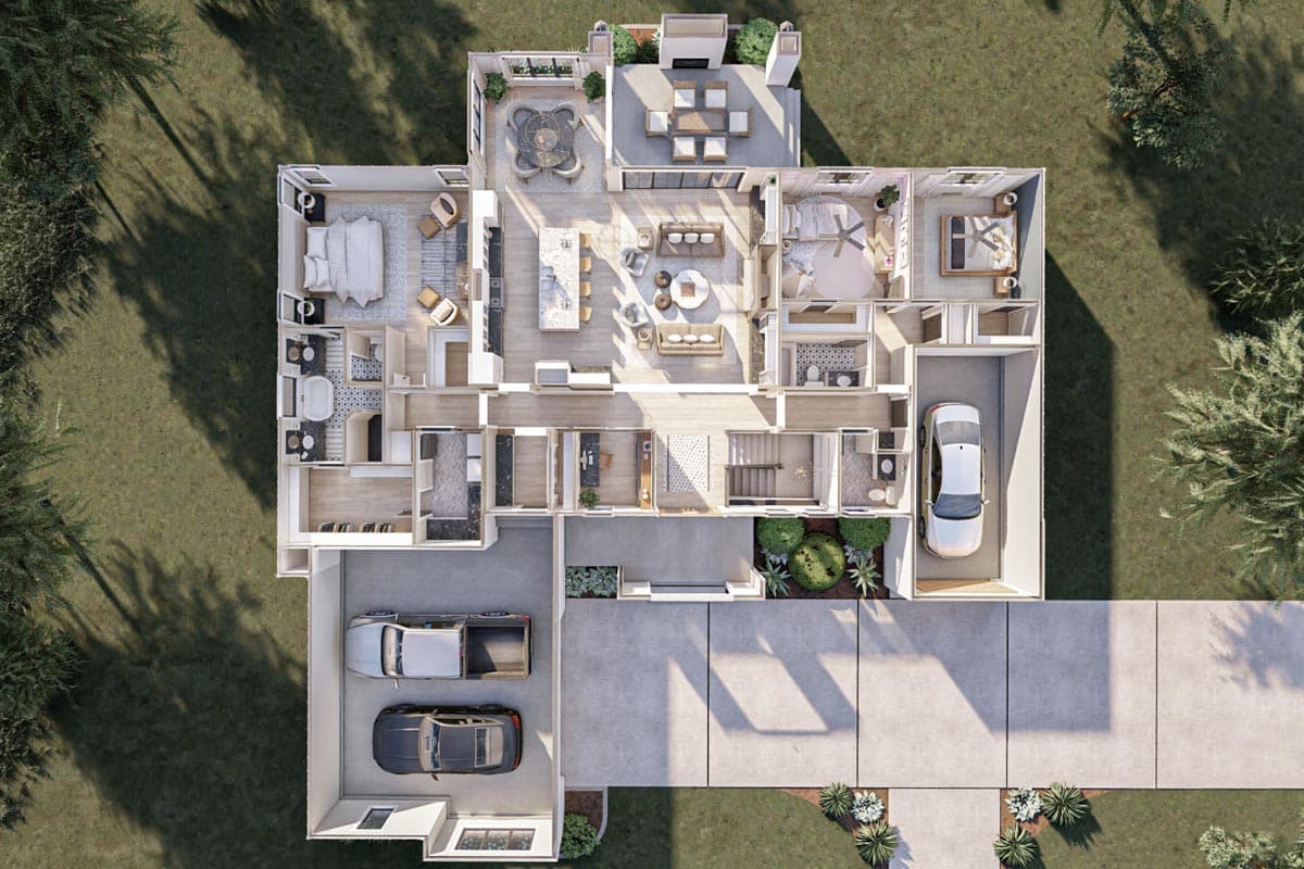 Plan 623072DJ: Contemporary Ranch with Two Separate Garages - Image #18 - Contemporary, Country, New American, Ranch