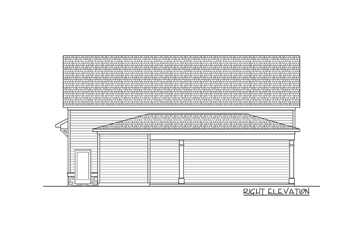 Plan 360092DK: Detached 3-Car Garage with Workshop and Loft - Image #4 - Country, Traditional