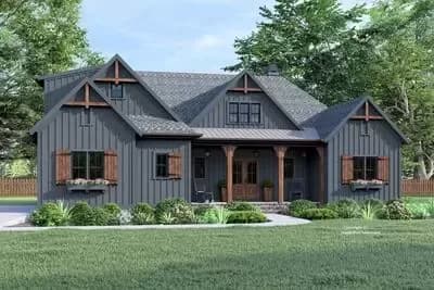 One Story Modern Farmhouse with Optional Upstairs Expansion - 2355 Sq Ft