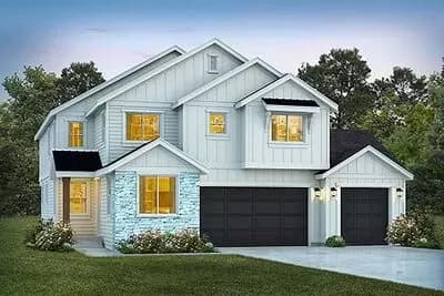 5-Bed New American Home Plan with Office Alcove