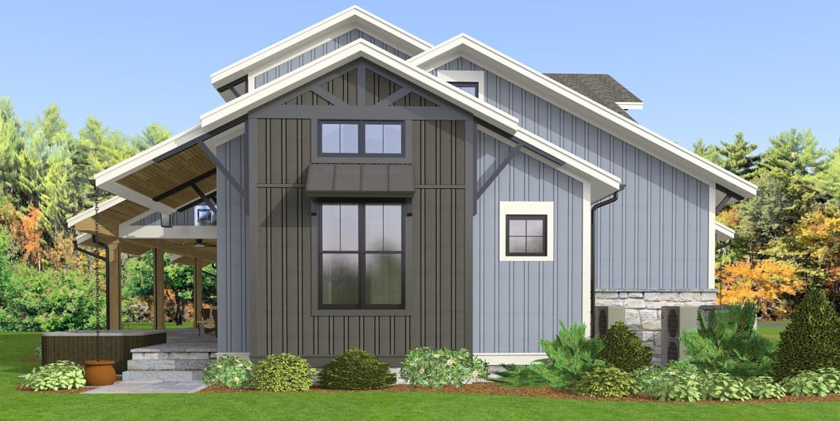 Plan 654015KNA: Exclusive Rustic Modern Farmhouse Plan with 4 or 5 Beds and a 2-Story Great Room - 3187 Sq Ft - Image #4 - Country, Craftsman, Modern Farmhouse, New American