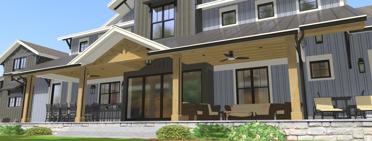 Plan 654015KNA: Exclusive Rustic Modern Farmhouse Plan with 4 or 5 Beds and a 2-Story Great Room - 3187 Sq Ft - Image #7 - Country, Craftsman, Modern Farmhouse, New American