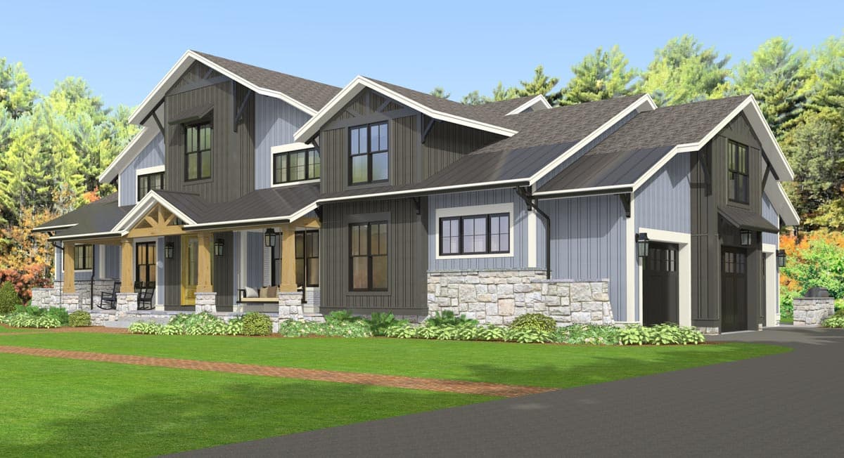 Plan 654015KNA: Exclusive Rustic Modern Farmhouse Plan with 4 or 5 Beds and a 2-Story Great Room - 3187 Sq Ft - Image #12 - Country, Craftsman, Modern Farmhouse, New American