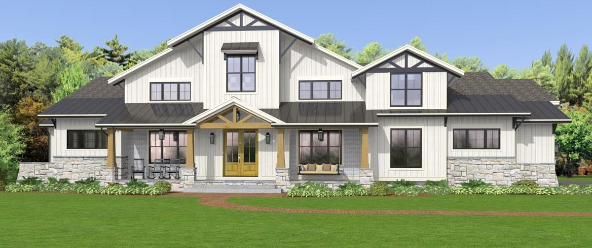 Plan 654015KNA: Exclusive Rustic Modern Farmhouse Plan with 4 or 5 Beds and a 2-Story Great Room - 3187 Sq Ft - Image #14 - Country, Craftsman, Modern Farmhouse, New American