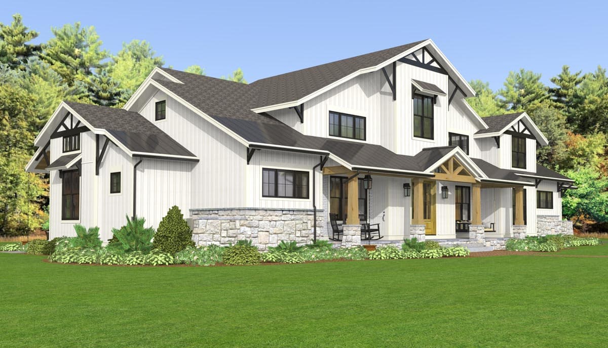 Plan 654015KNA: Exclusive Rustic Modern Farmhouse Plan with 4 or 5 Beds and a 2-Story Great Room - 3187 Sq Ft - Image #15 - Country, Craftsman, Modern Farmhouse, New American