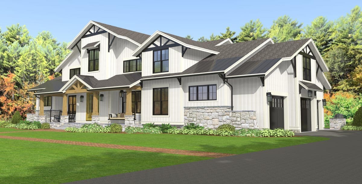 Plan 654015KNA: Exclusive Rustic Modern Farmhouse Plan with 4 or 5 Beds and a 2-Story Great Room - 3187 Sq Ft - Image #25 - Country, Craftsman, Modern Farmhouse, New American