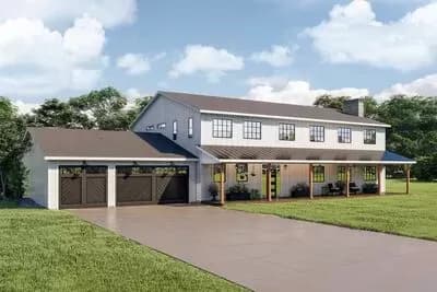 Barndominium House Plan with Man Cave Workshop in the Garage - 4272 Sq Ft