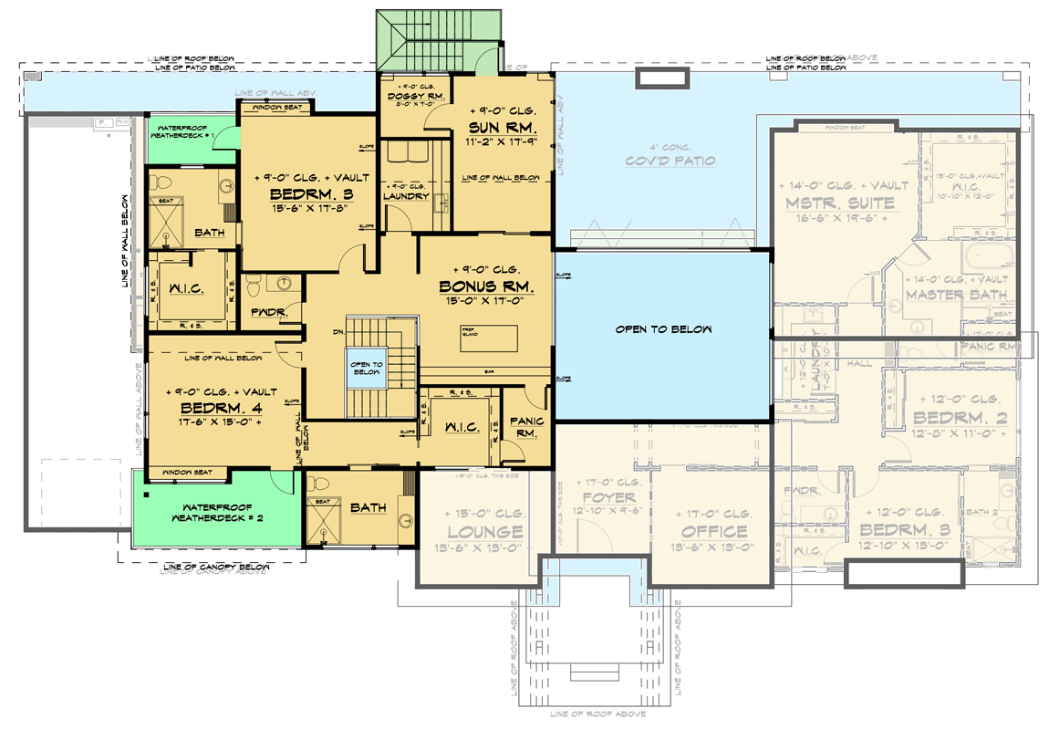 Plan 666138RAF: Modern Prairie House Plan for Indoor Outdoor Living - Floor Plan - 2nd Floor - Modern, Northwest, Prairie