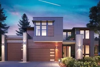 2-Story Contemporary Home Plan with RV Garage Bay