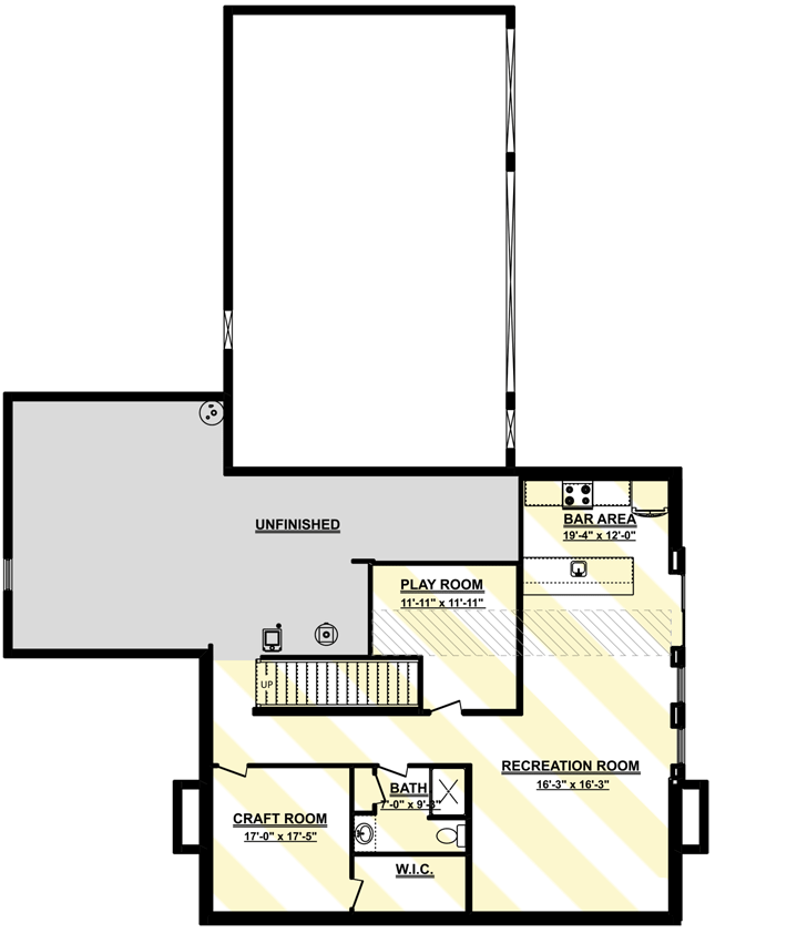 Plan 911015JVD: Master-Down Classic Farmhouse with Wraparound Porch and Amenities - 3485 Sq Ft - Floor Plan - Optionally Finished Lower Level - Country, Farmhouse, Modern Farmhouse, New American, Traditional