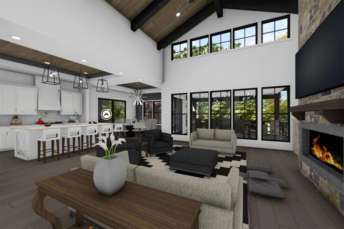 Plan 64521SC: One Story New American House Plan with Vaulted Great Room and Two Covered Patios - 2678 Sq Ft - Virtual Tour Cover Image - New American, Prairie, Ranch