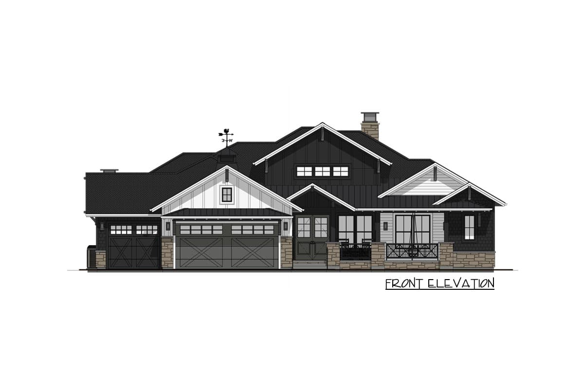 Plan 64521SC: One Story New American House Plan with Vaulted Great Room and Two Covered Patios - 2678 Sq Ft - Image #19 - New American, Prairie, Ranch