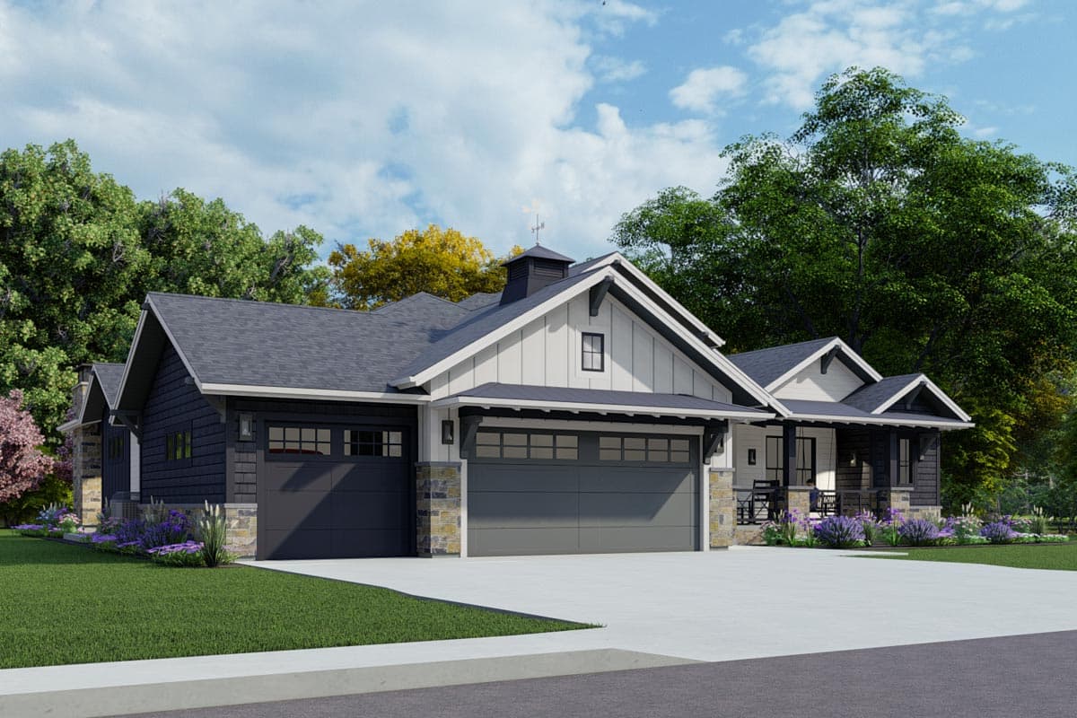Plan 64521SC: One Story New American House Plan with Vaulted Great Room and Two Covered Patios - 2678 Sq Ft - Image #6 - New American, Prairie, Ranch