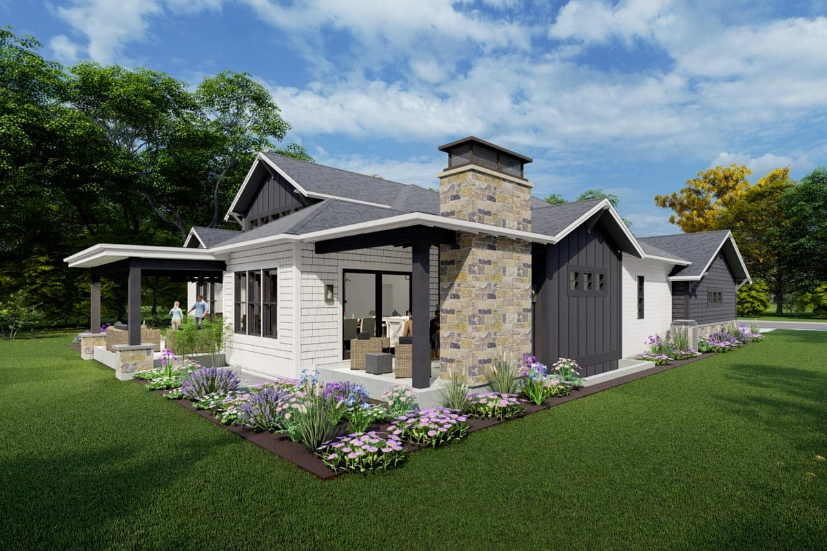 Plan 64521SC: One Story New American House Plan with Vaulted Great Room and Two Covered Patios - 2678 Sq Ft - Image #5 - New American, Prairie, Ranch