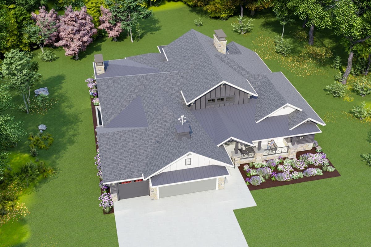 Plan 64521SC: One Story New American House Plan with Vaulted Great Room and Two Covered Patios - 2678 Sq Ft - Image #12 - New American, Prairie, Ranch