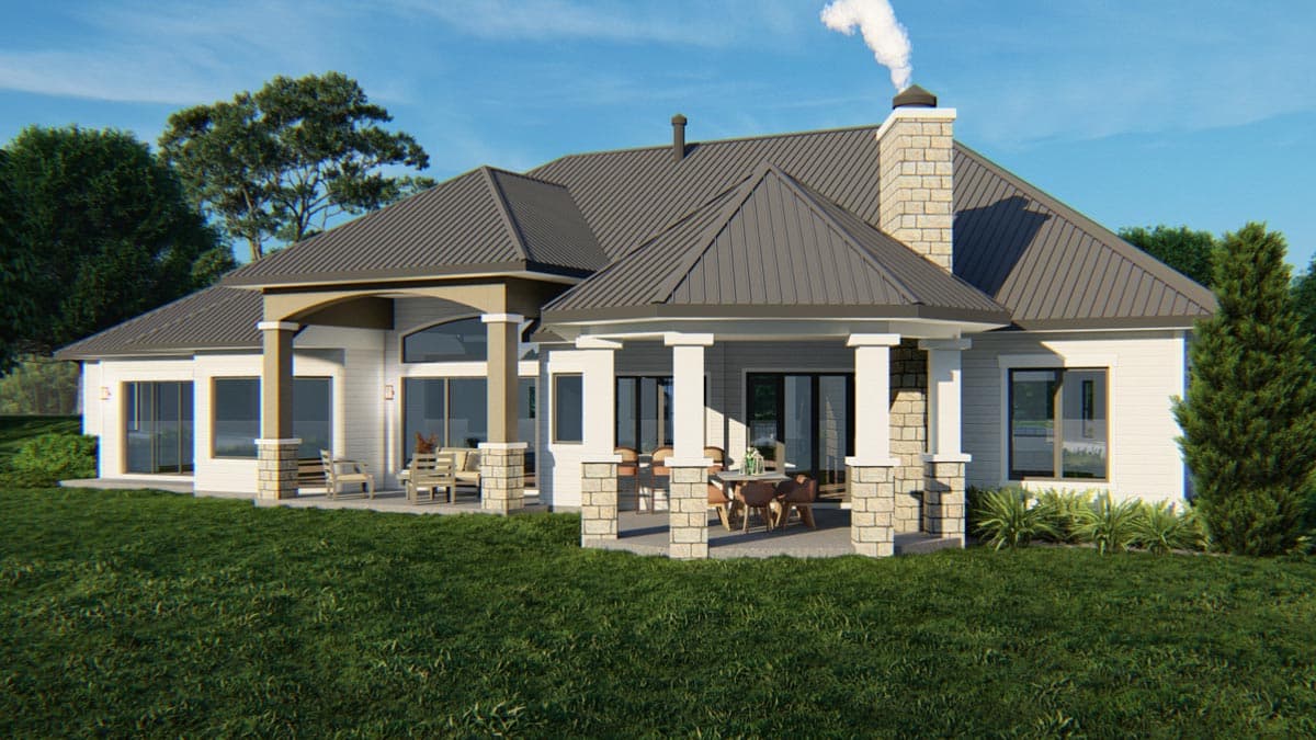 Plan 871016JEN: European Ranch Plan with Split-bed Layout - Image #8 - Craftsman, European, Ranch