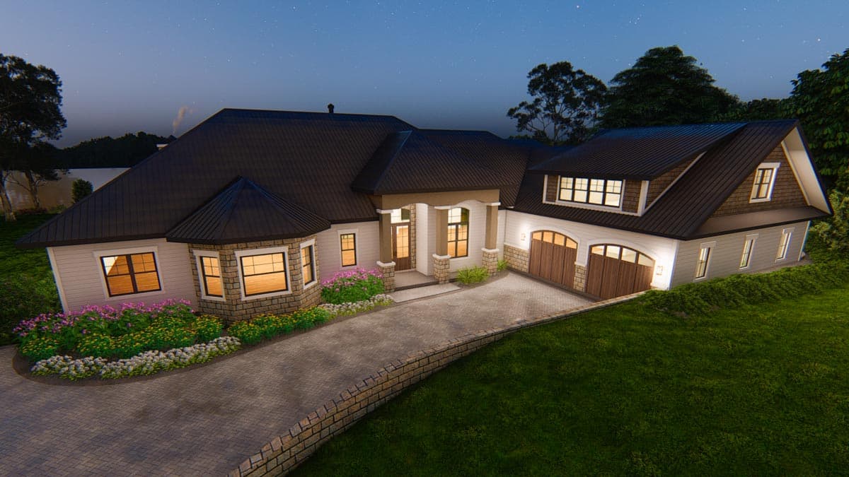 Plan 871016JEN: European Ranch Plan with Split-bed Layout - Image #12 - Craftsman, European, Ranch