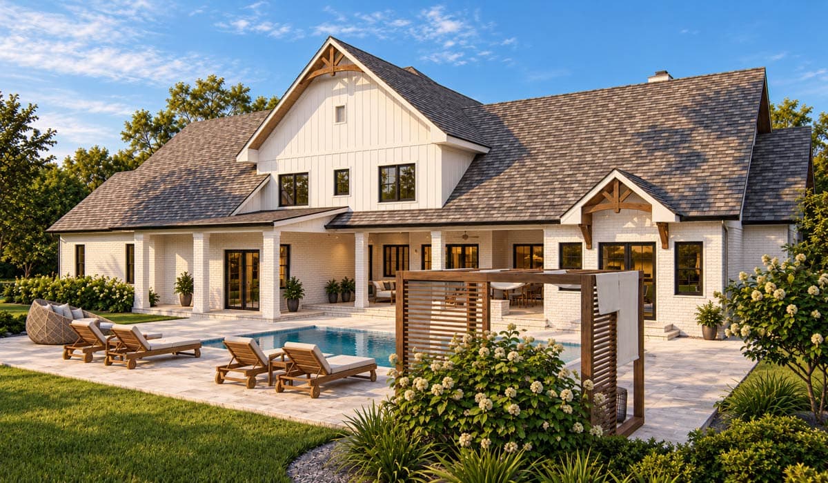 Plan 871017JEN: 5-Bed New American Farmhouse Plan with Master on Main Level - 4559 Sq Ft - Image #4 - Country, Farmhouse, Modern Farmhouse, New American