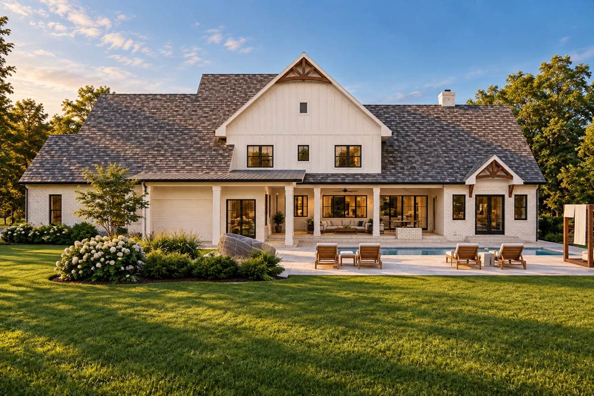 Plan 871017JEN: 5-Bed New American Farmhouse Plan with Master on Main Level - 4559 Sq Ft - Image #6 - Country, Farmhouse, Modern Farmhouse, New American