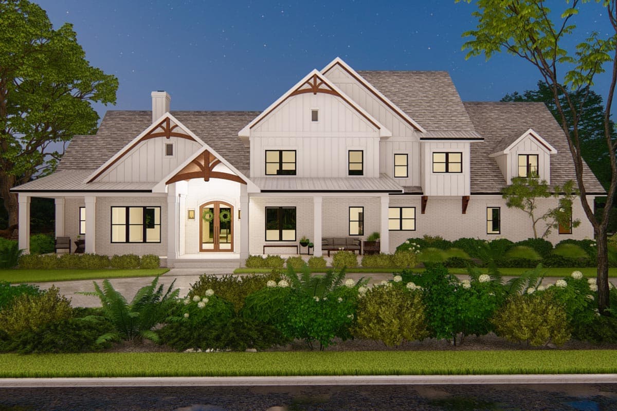 Plan 871017JEN: 5-Bed New American Farmhouse Plan with Master on Main Level - 4559 Sq Ft - Image #12 - Country, Farmhouse, Modern Farmhouse, New American