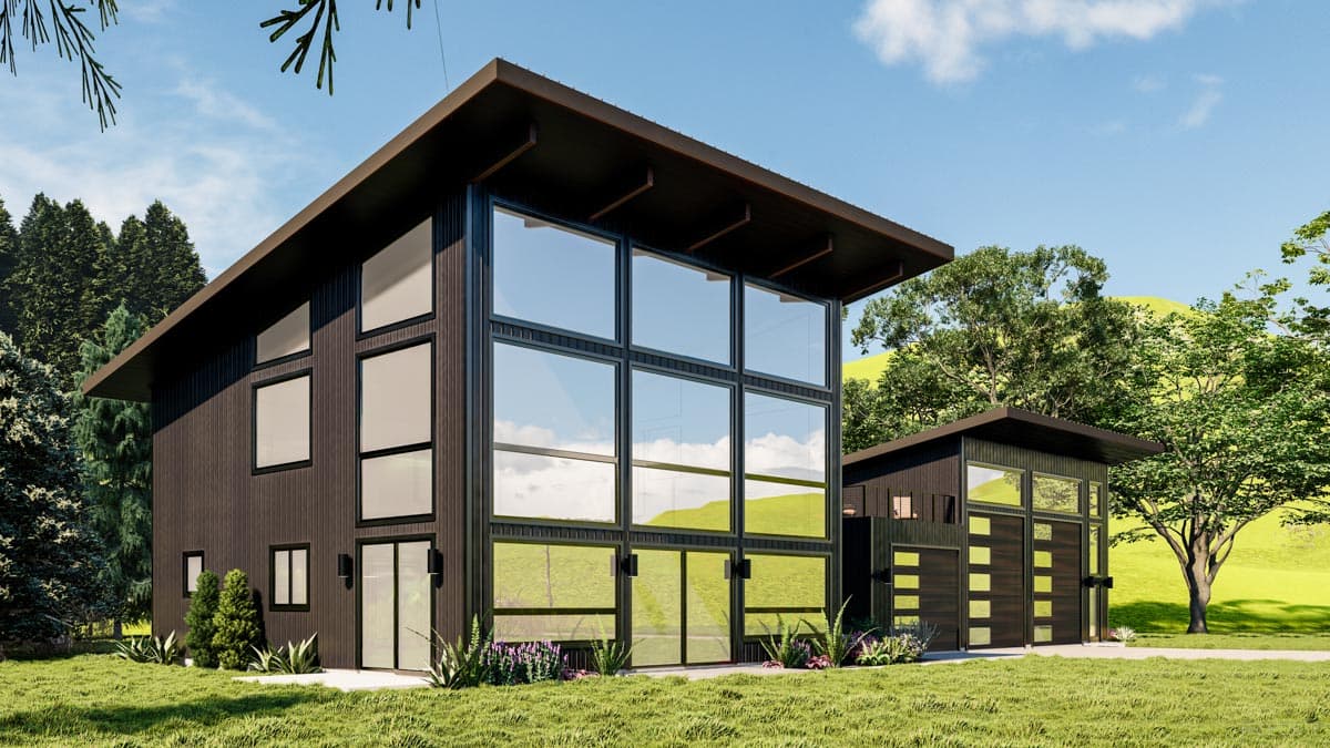 Plan 400001FTY: Exclusive 2-Story Modern Home Plan with Rooftop Deck and Garage with Full Bath  - Image #4 - Contemporary, Modern, Mountain