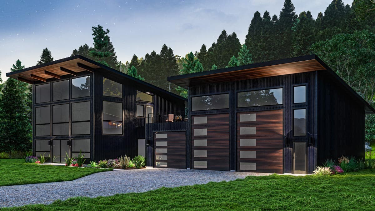 Plan 400001FTY: Exclusive 2-Story Modern Home Plan with Rooftop Deck and Garage with Full Bath  - Image #7 - Contemporary, Modern, Mountain