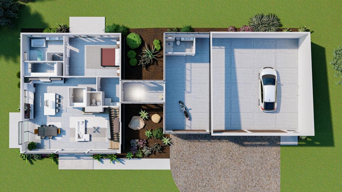 Plan 400001FTY: Exclusive 2-Story Modern Home Plan with Rooftop Deck and Garage with Full Bath  - Image #16 - Contemporary, Modern, Mountain