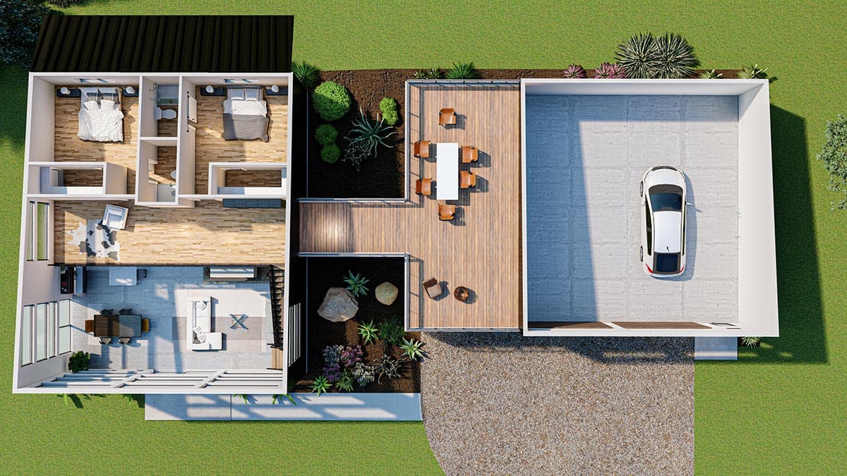 Plan 400001FTY: Exclusive 2-Story Modern Home Plan with Rooftop Deck and Garage with Full Bath  - Image #17 - Contemporary, Modern, Mountain