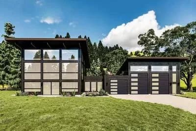 Exclusive 2-Story Modern Home Plan with Rooftop Deck and Garage with Full Bath 