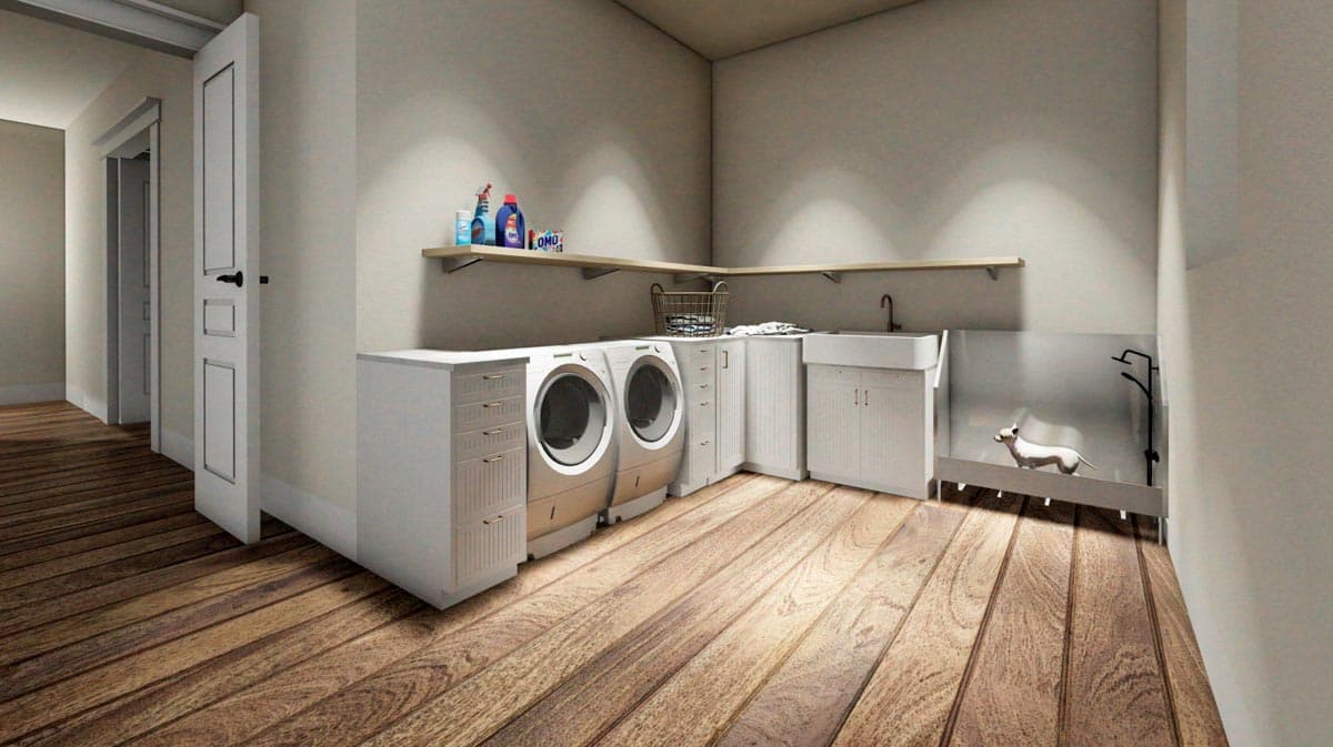 Plan 400002FTY: Pole Building with 8'-deep Wraparound Porch - Image #13 - Barndominium, Country, Mountain