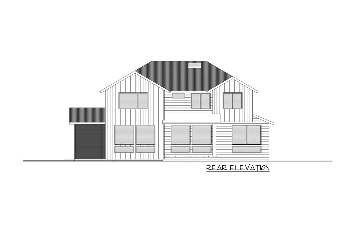 Plan 666148RAF: Contemporary 2-Story House Plan with Home Office and Media Room - Image #7 - Contemporary, New American, Northwest