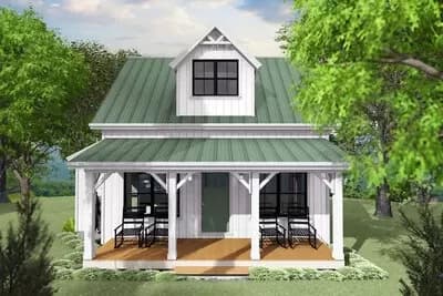 Exclusive 800 Square Foot House Plan with 2 Bedrooms