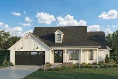 1600 Square Foot Modern Farmhouse with Split Bedroom Layout