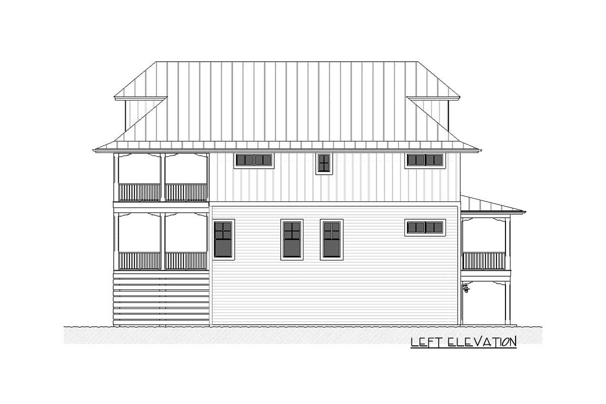Plan 970095VC: Modern Coastal Cottage with Porches On All 3 Floors - 3588 Sq Ft - Image #23 - Beach, Coastal, Low Country, Vacation