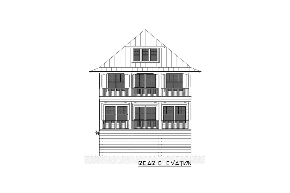 Plan 970095VC: Modern Coastal Cottage with Porches On All 3 Floors - 3588 Sq Ft - Image #24 - Beach, Coastal, Low Country, Vacation