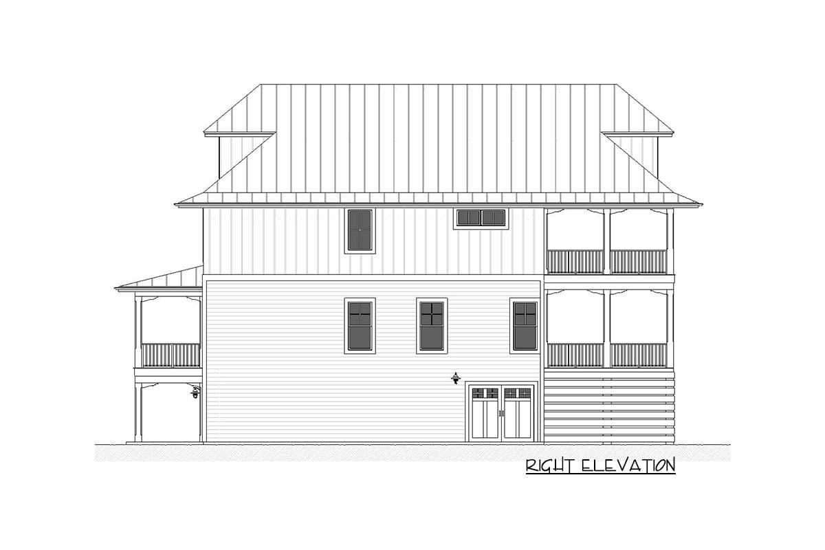 Plan 970095VC: Modern Coastal Cottage with Porches On All 3 Floors - 3588 Sq Ft - Image #25 - Beach, Coastal, Low Country, Vacation