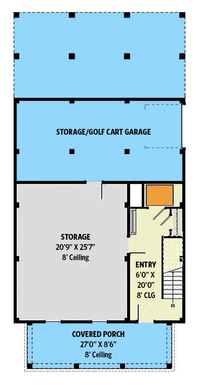 Plan 970095VC: Modern Coastal Cottage with Porches On All 3 Floors - 3588 Sq Ft - Floor Plan - Ground Level - Beach, Coastal, Low Country, Vacation