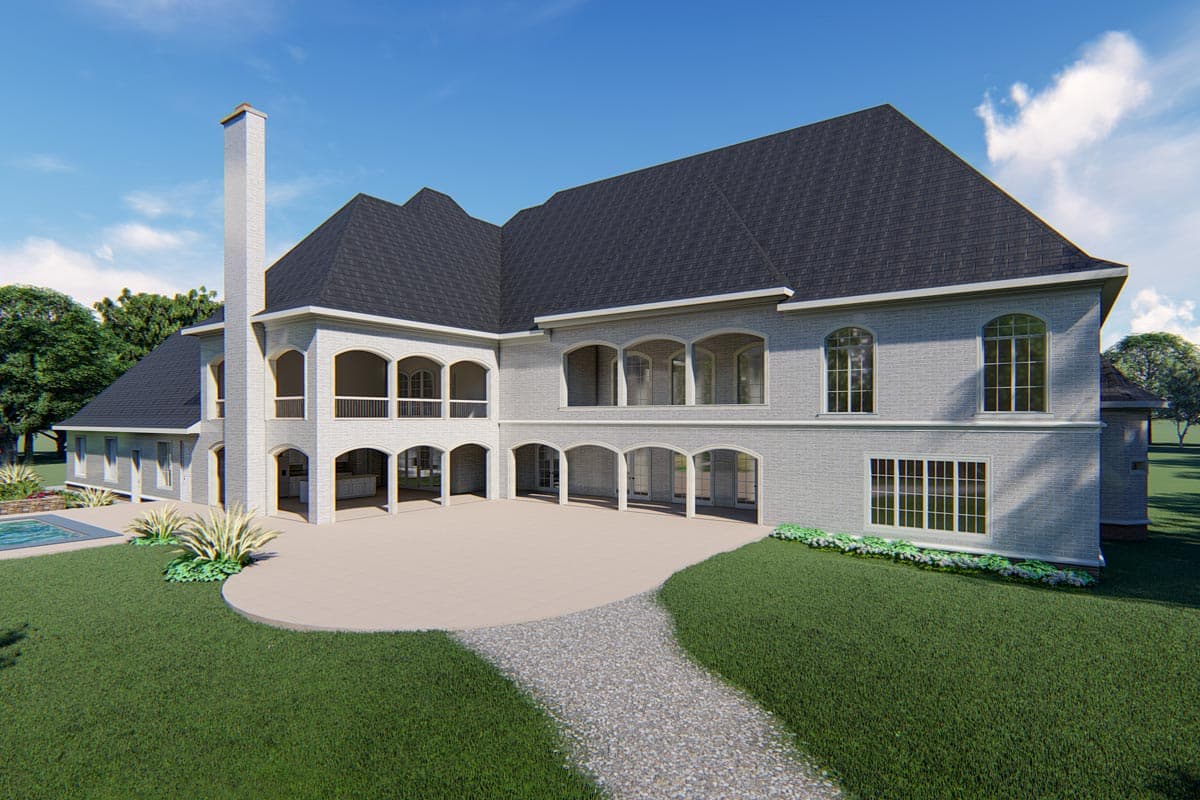 Plan 70737MK: Brick-clad Georgian Home Plan with Grilling Porch and 4-Car Garage - 10,759 Sq Ft - Image #4 - European, Georgian, Southern Traditional, Traditional