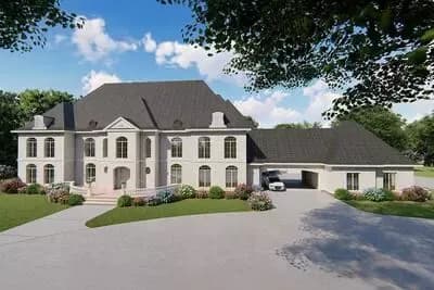 Brick-clad Georgian Home Plan with Grilling Porch and 4-Car Garage - 10,759 Sq Ft