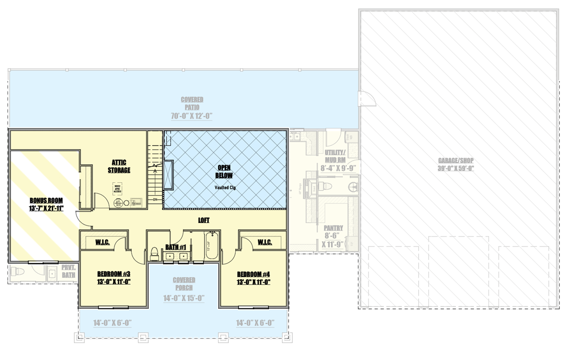 Plan 400003FTY: Exclusive Modern Farmhouse Plan with Oversized Garage - Floor Plan - 2nd Floor - Country, Farmhouse, Modern Farmhouse, New American
