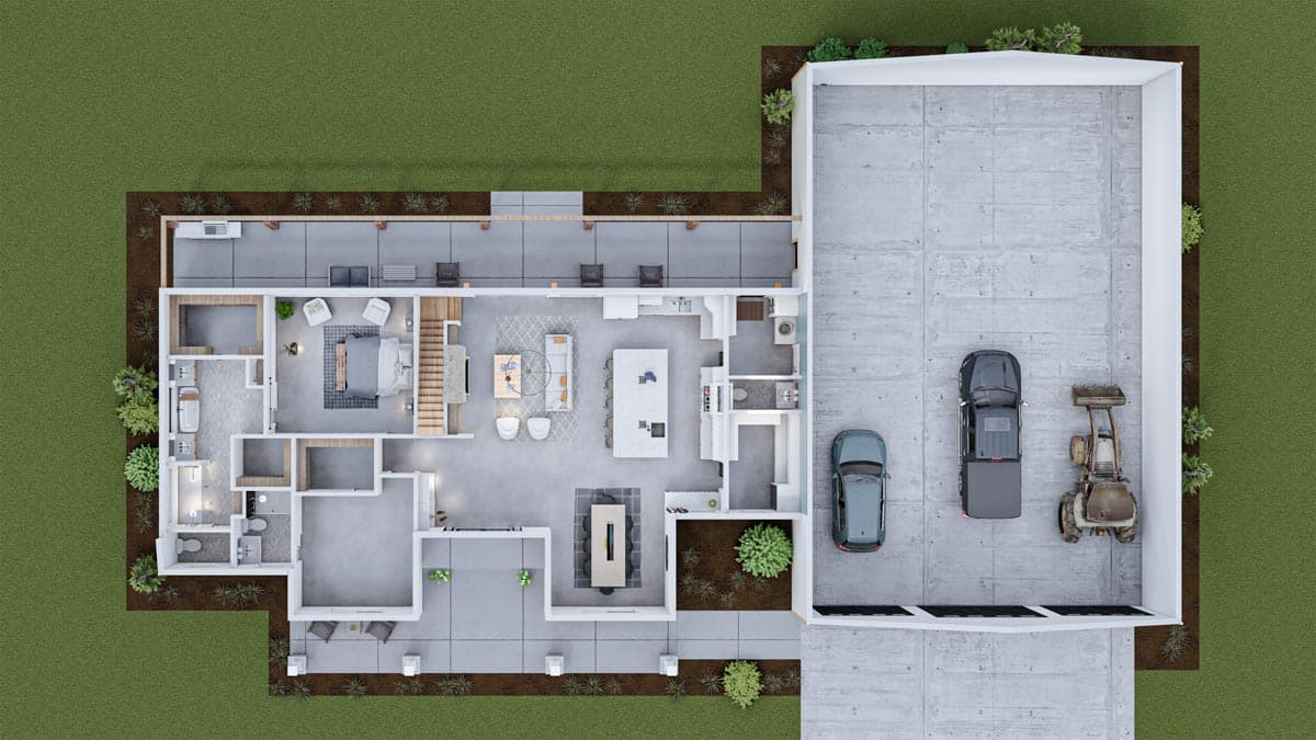 Plan 400003FTY: Exclusive Modern Farmhouse Plan with Oversized Garage - Image #22 - Country, Farmhouse, Modern Farmhouse, New American