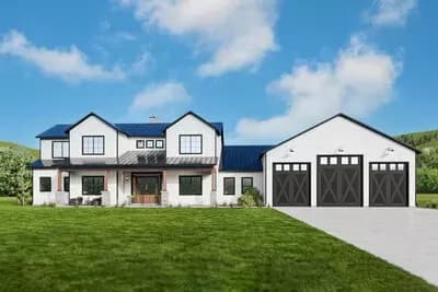 Exclusive Modern Farmhouse Plan with Oversized Garage