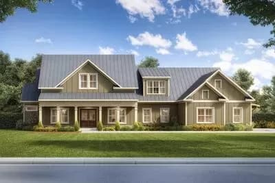 3-Bed Traditional Home Plan with First-floor Master Suite