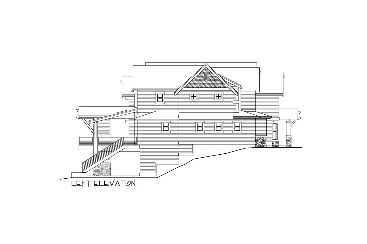 Plan 23033JD: Craftsman Dream Home Plan Designed for a Rear Sloping Lot - Image #35 - Craftsman, New American, Northwest, Shingle
