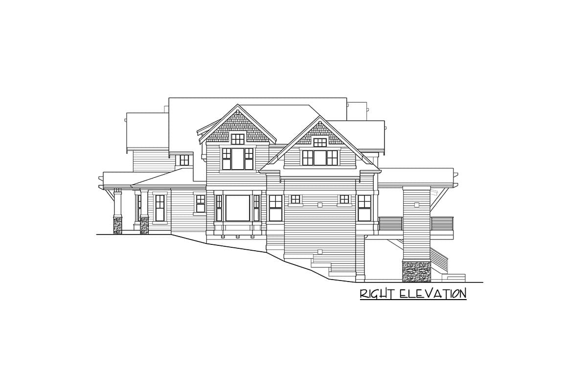 Plan 23033JD: Craftsman Dream Home Plan Designed for a Rear Sloping Lot - Image #37 - Craftsman, New American, Northwest, Shingle