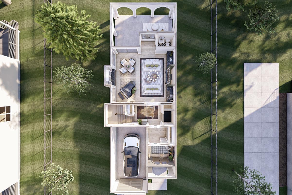 Plan 623074DJ: 3 Story 25' Wide French County Style House Plan with Elevator - Image #20 - European, French Country