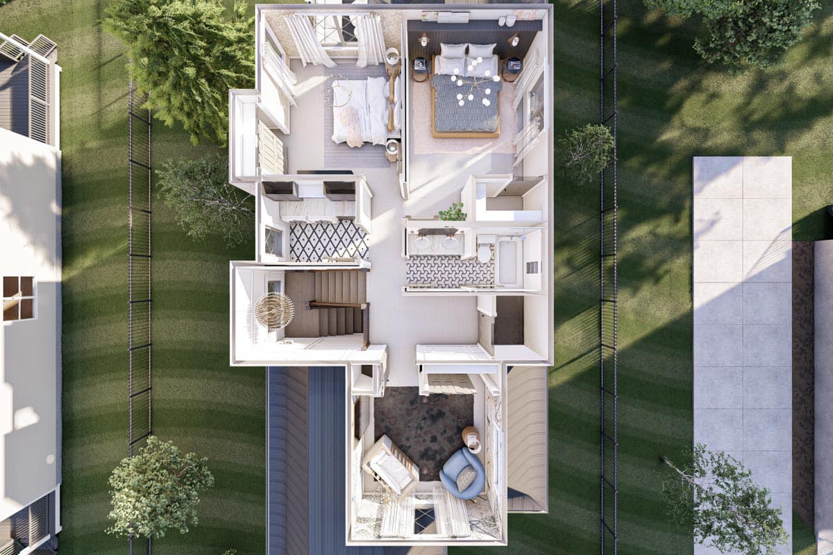 Plan 623074DJ: 3 Story 25' Wide French County Style House Plan with Elevator - Image #22 - European, French Country
