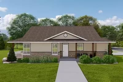 Exclusive Ranch Home Plan with Full Basement